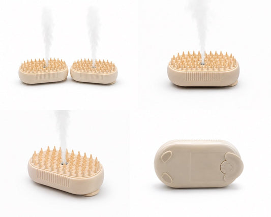 MessyPaws 3-in-1 steam grooming brush, cordless warm-mist brush for dogs and cats