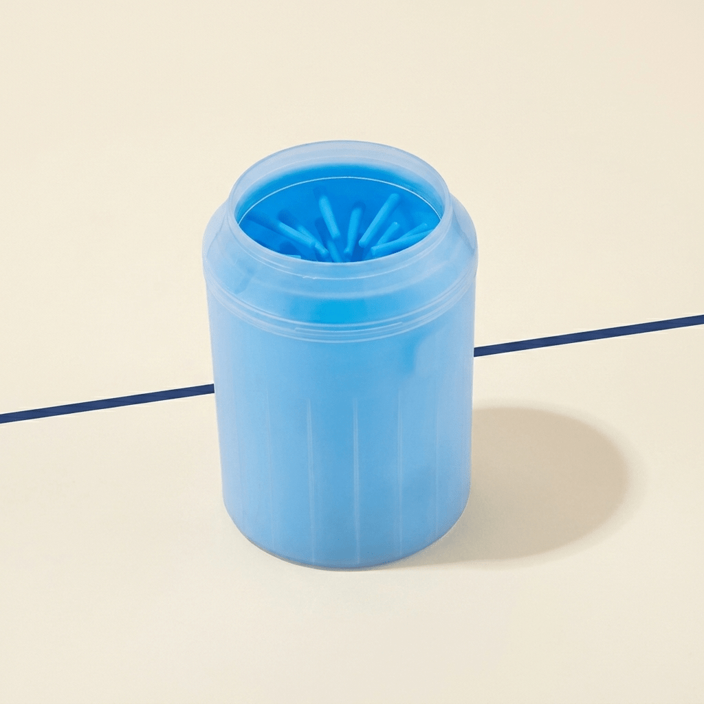 MessyPaws paw cleaner cup with soft silicone bristles for small and medium dogs